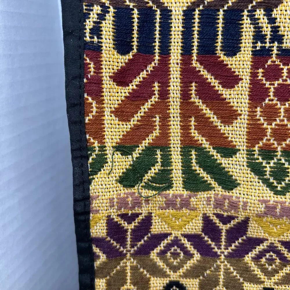 Guatemalan Quetzal Bird Hand Woven Textile Wall Hanging 17 X 41